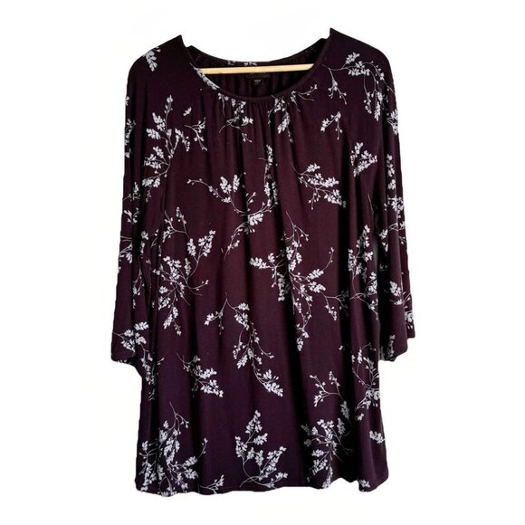 J.Jill Wearever Women Tunic Top Size LP Black 3/4 Sleeves Fairycore Whimsgoth - Picture 1 of 8